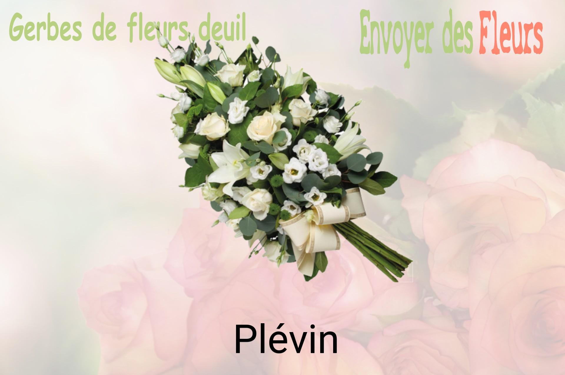Gerbe de fleurs de deuil livrée à Plévin